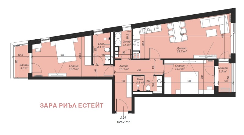 Продаја  2 спаваће собе Софија , Крастова вада , 129 м2 | 10181301 - слика [3]