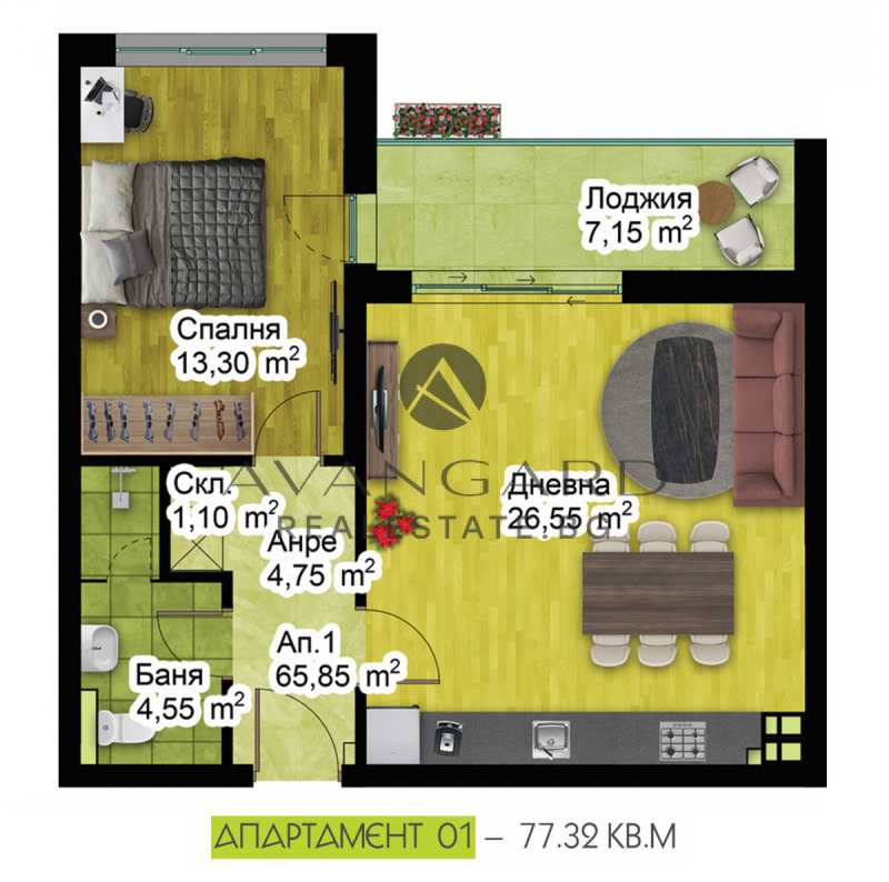 Till salu  1 sovrum Plovdiv , Hristo Smirnenski , 77 kvm | 68098912 - bild [6]
