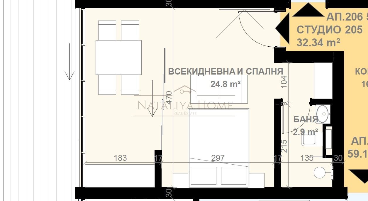 Продава 1-СТАЕН, гр. Свети Влас, област Бургас, снимка 2 - Апартаменти - 54377683