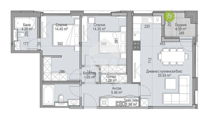 Te koop  2 slaapkamers Sofia , Krastova vada , 113 m² | 44547047 - afbeelding [9]