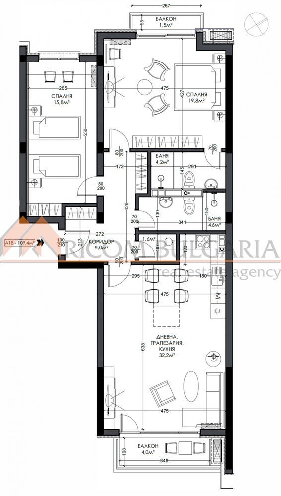 De vânzare  2 dormitoare Varna , Vinița , 128 mp | 83186482 - imagine [2]