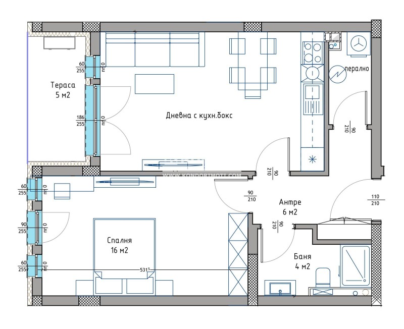 Myytävänä  1 makuuhuone Plovdiv , Hristo Smirnenski , 107 neliömetriä | 64497965 - kuva [3]