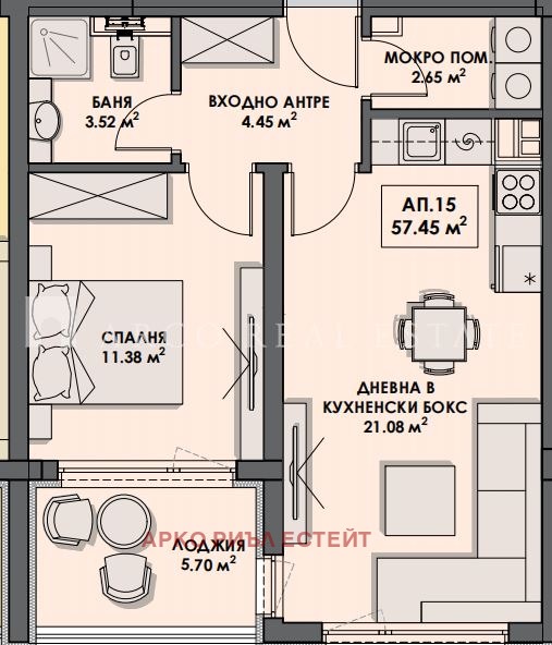 Продается  1 спальня София , Бистрица , 64 кв.м | 78276936 - изображение [6]