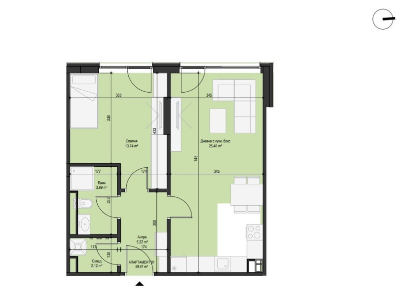 Eladó  1 hálószoba Sofia , Mladost 4 , 95 négyzetméter | 40579781 - kép [3]