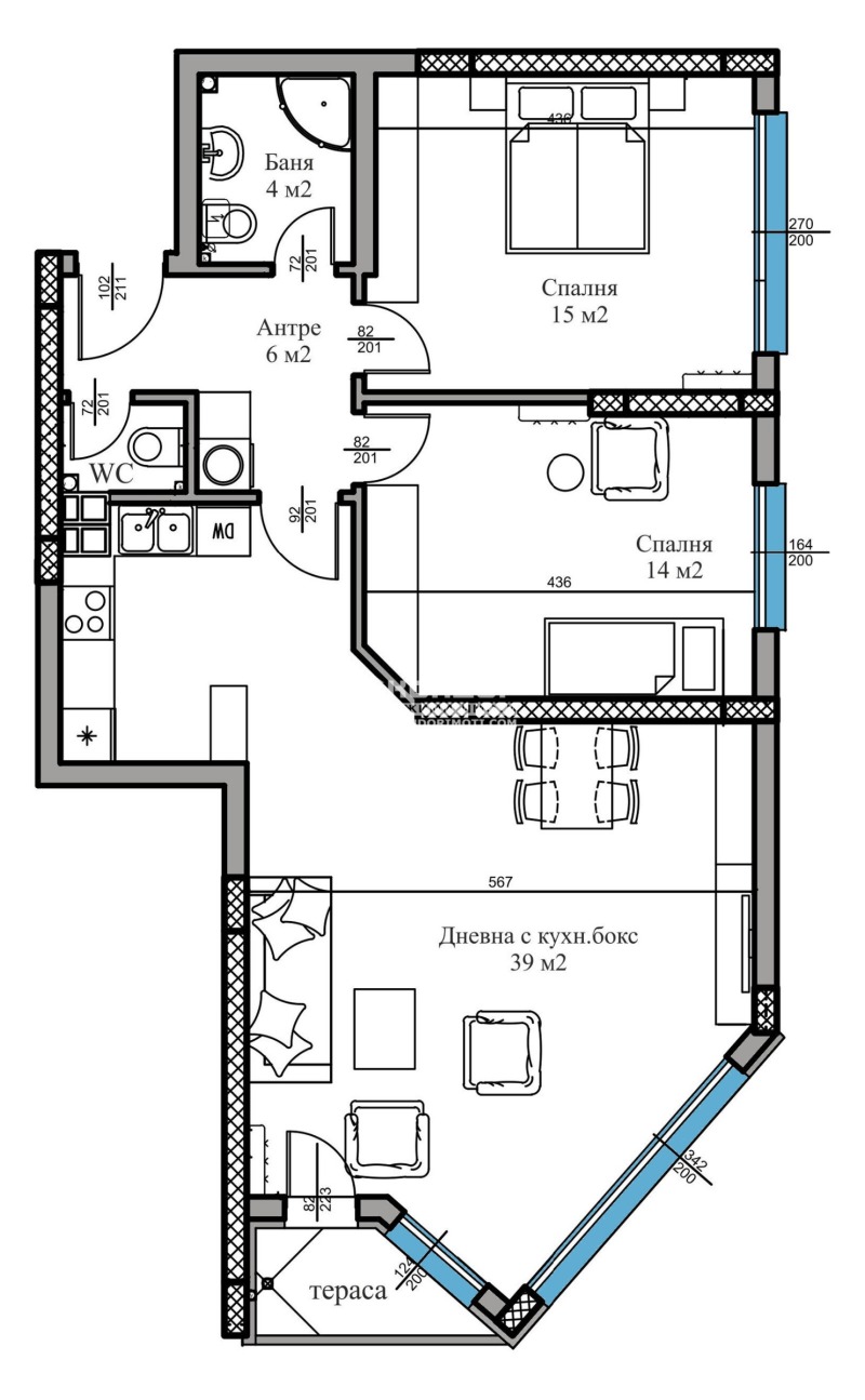 Продается  2 спальни Пловдив , Център , 111 кв.м | 39631001 - изображение [4]