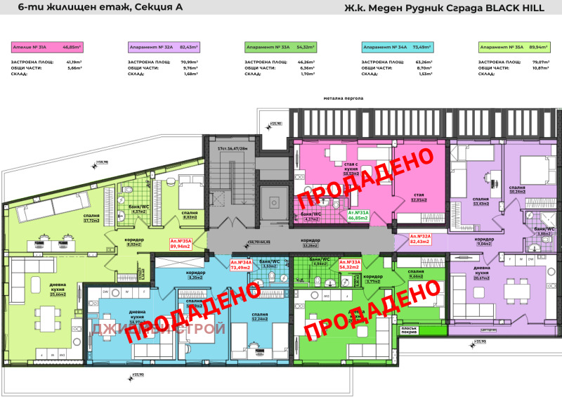 Myytävänä  2 makuuhuonetta Burgas , Meden rudnik - zona V , 99 neliömetriä | 17050489 - kuva [14]