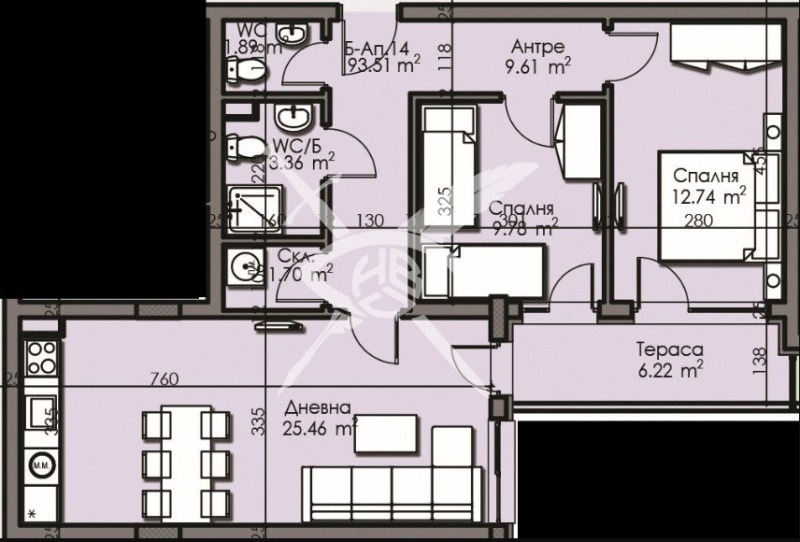 Te koop  2 slaapkamers Burgas , Izgrev , 93 m² | 36784250