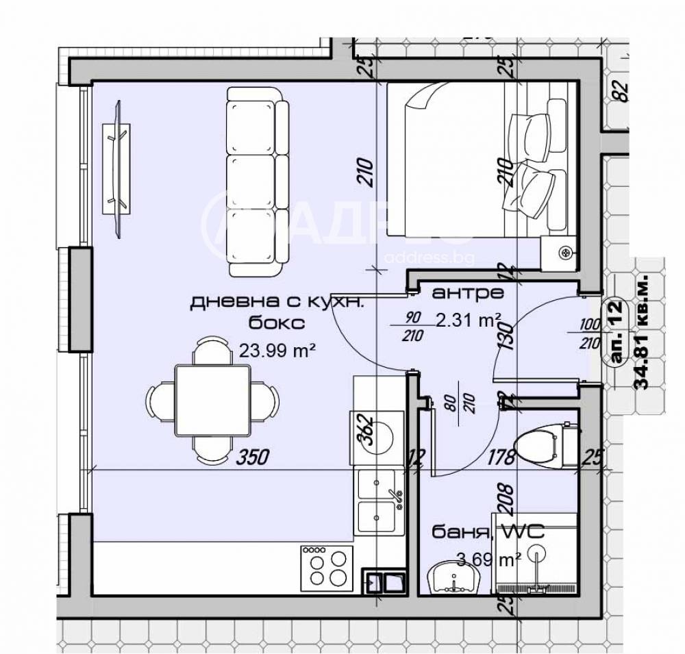 Продава 1-СТАЕН, гр. Варна, Изгрев, снимка 3 - Апартаменти - 55886750