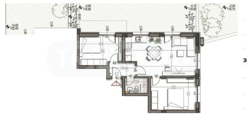 Продава 3-СТАЕН, гр. Варна, Цветен квартал, снимка 3 - Aпартаменти - 49384315