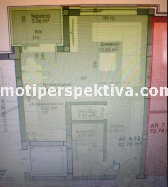 Na prodej  Studio Plovdiv , Christo Smirnenski , 48 m2 | 25438192 - obraz [9]