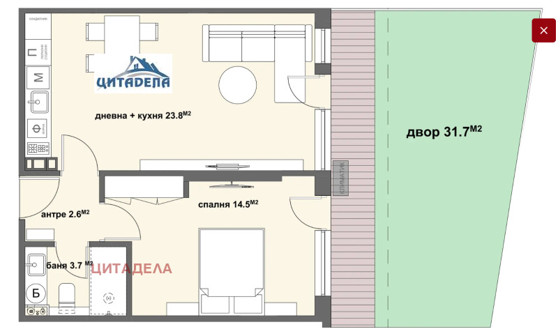 Продава 2-СТАЕН, гр. Стара Загора, Ремиза, снимка 2 - Апартаменти - 53405613