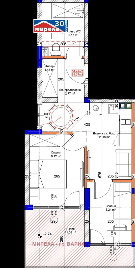 Продаја  2 спаваће собе Варна , м-т Акчелар , 61 м2 | 57726451 - слика [9]