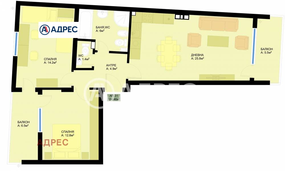 Продава 3-СТАЕН, гр. Варна, Гранд Мол, снимка 3 - Апартаменти - 53766562