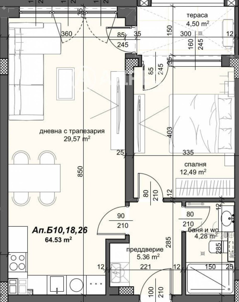 Till salu  1 sovrum Plovdiv , Trakija , 80 kvm | 83544740 - bild [4]