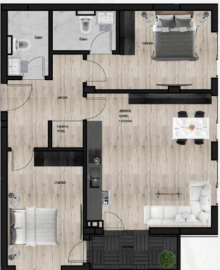 Na prodej  2 ložnice Plovdiv , Kjučuk Pariž , 103 m2 | 69794195