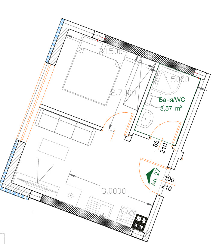 Продава 2-СТАЕН, гр. Варна, Зимно кино Тракия, снимка 3 - Апартаменти - 54328810