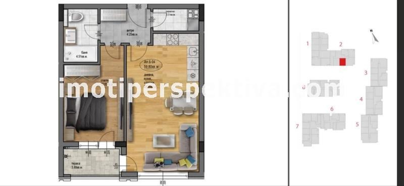 Na prodej  1 ložnice Plovdiv , Kjučuk Pariž , 72 m2 | 22038313