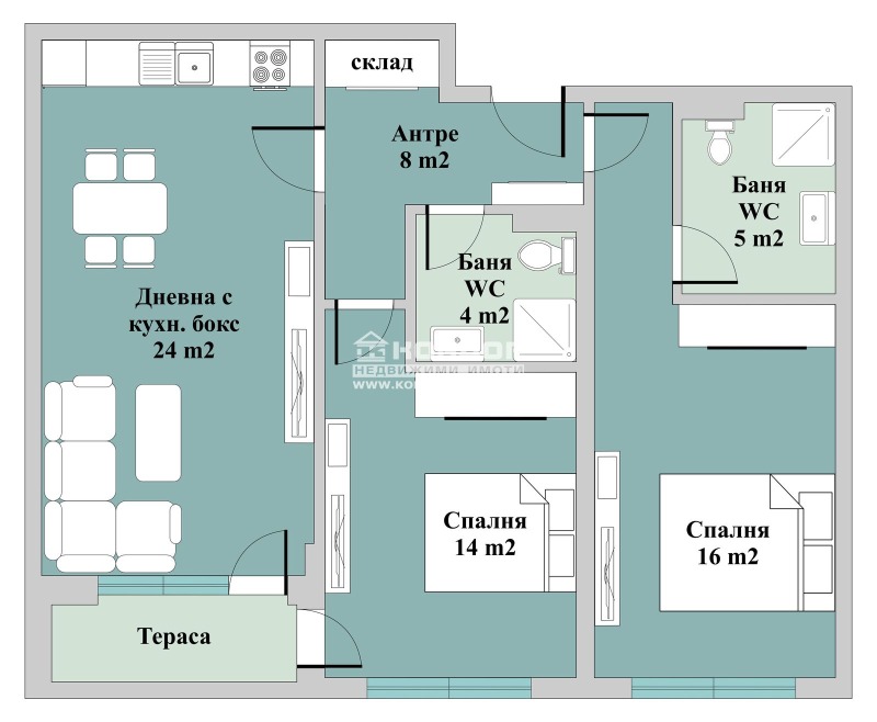 Na prodej  2 ložnice Plovdiv , Trakija , 102 m2 | 82590141 - obraz [3]