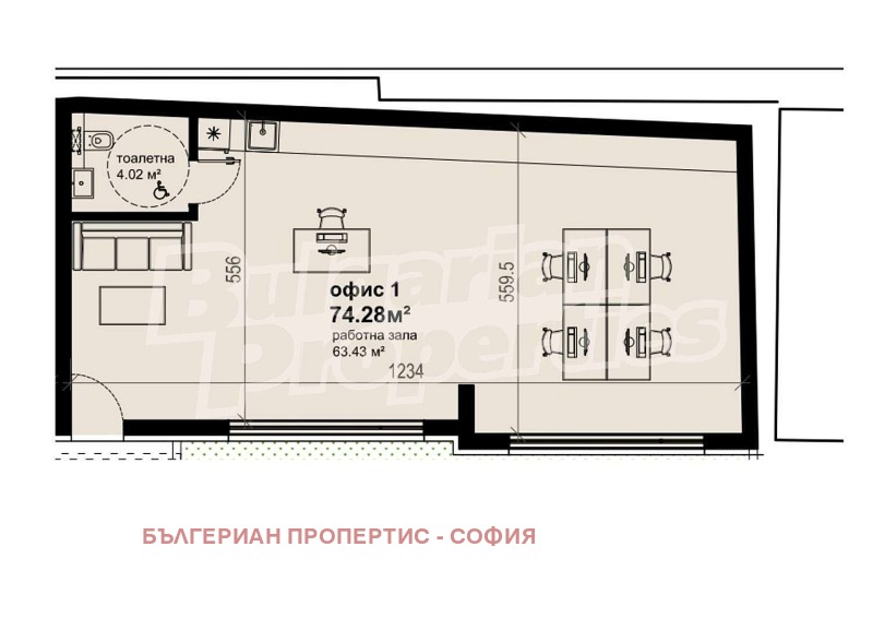 Til salg  Kontor Sofia , Zona B-5 , 88 kvm | 41634937