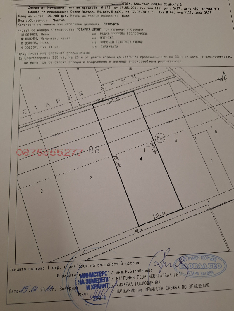 Продава ЗЕМЕДЕЛСКА ЗЕМЯ, с. Колена, област Стара Загора