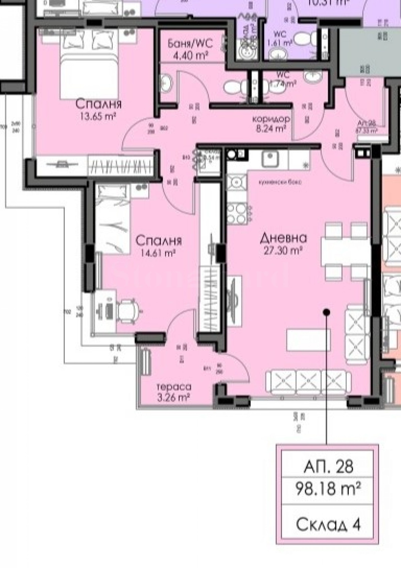 Продава 3-СТАЕН, гр. Бургас, Изгрев, снимка 2 - Апартаменти - 55915205
