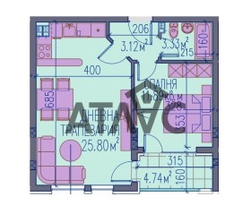 Продава 2-стаен град Пловдив Остромила - [1] 