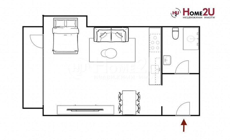 Na prodej  Studio Plovdiv , Christo Smirnenski , 53 m2 | 68945329 - obraz [2]