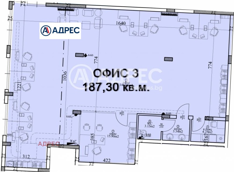 Προς πώληση  Γραφείο Βαρνα , ΤΣενταρ , 211 τ.μ | 73569468 - εικόνα [2]