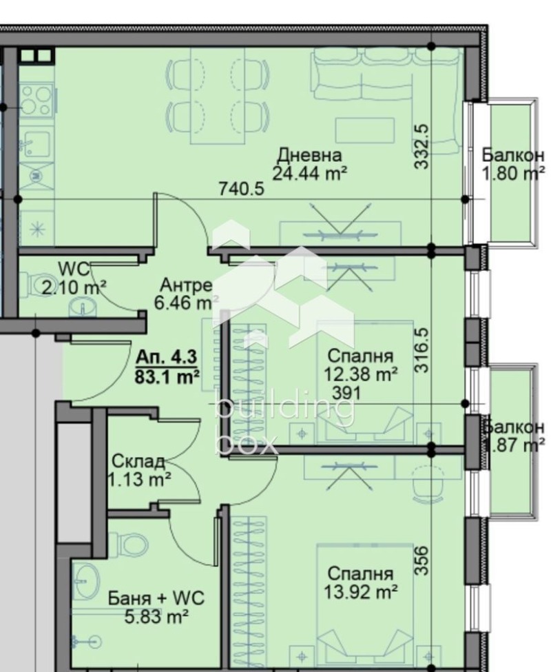 Продава 3-СТАЕН, гр. София, Овча купел, снимка 2 - Апартаменти - 53368382