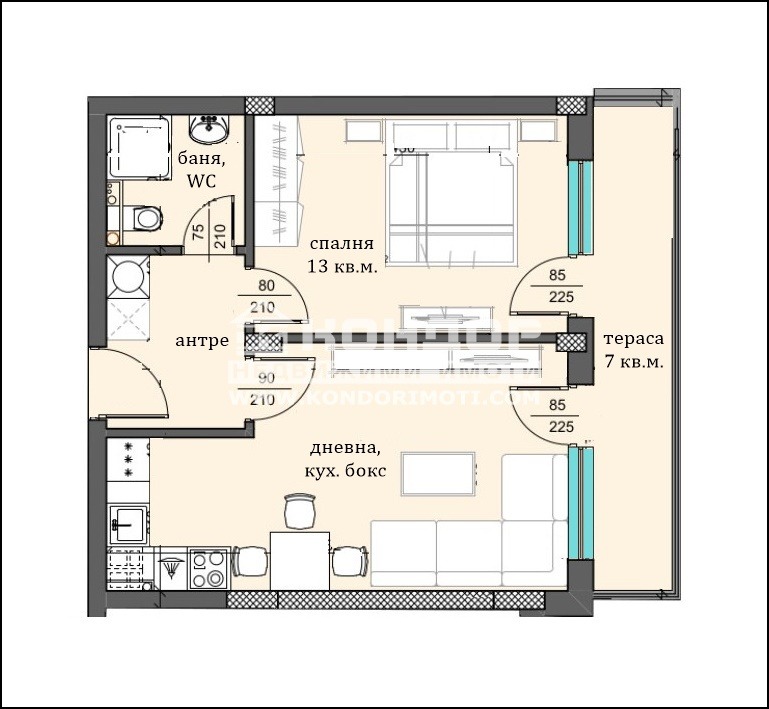 Til salg  1 soveværelse Plovdiv , Tsentar , 67 kvm | 30016953 - billede [8]