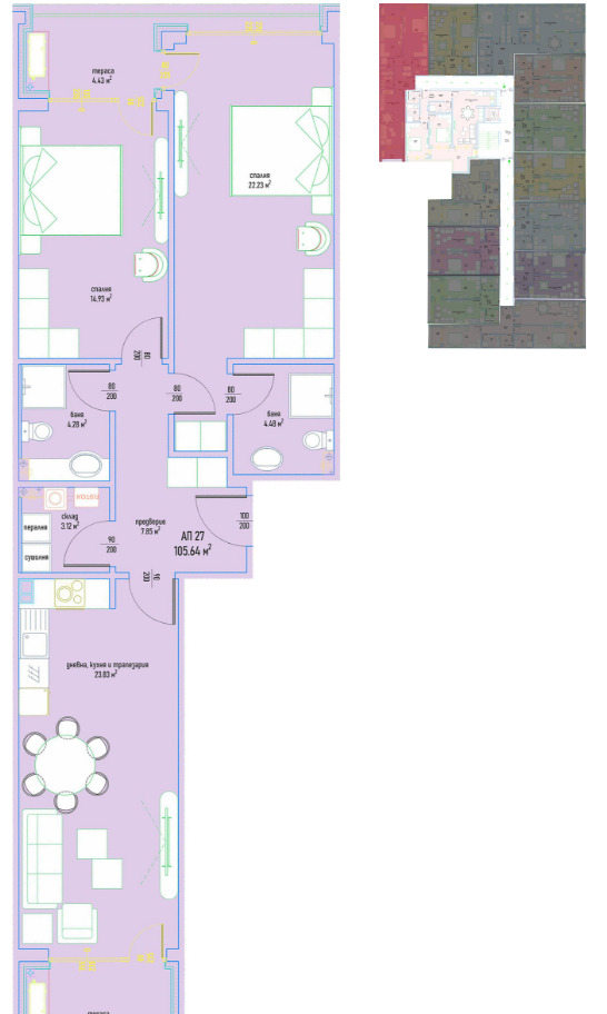 Продаја  2 спаваће собе Софија , Малинова долина , 126 м2 | 73193516 - слика [4]