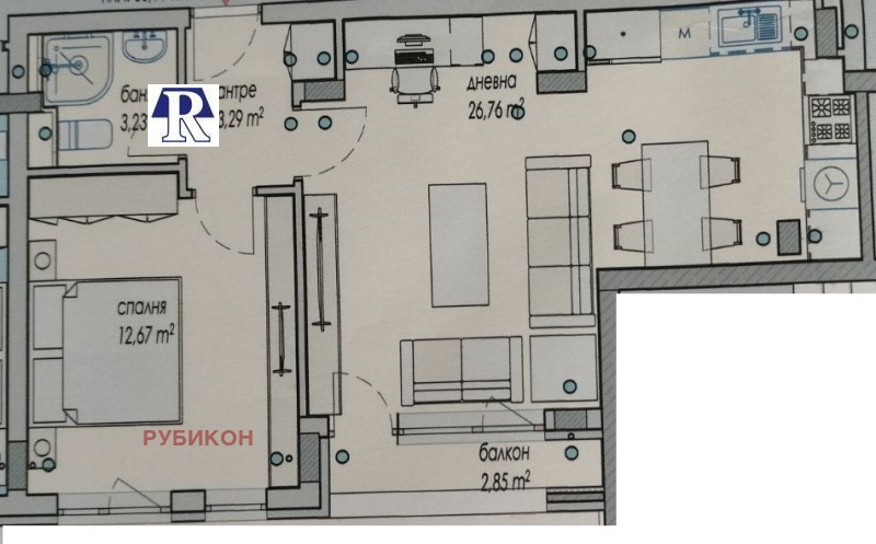 Продаја  1 спаваћа соба Плевен , Широк центар , 64 м2 | 14988865