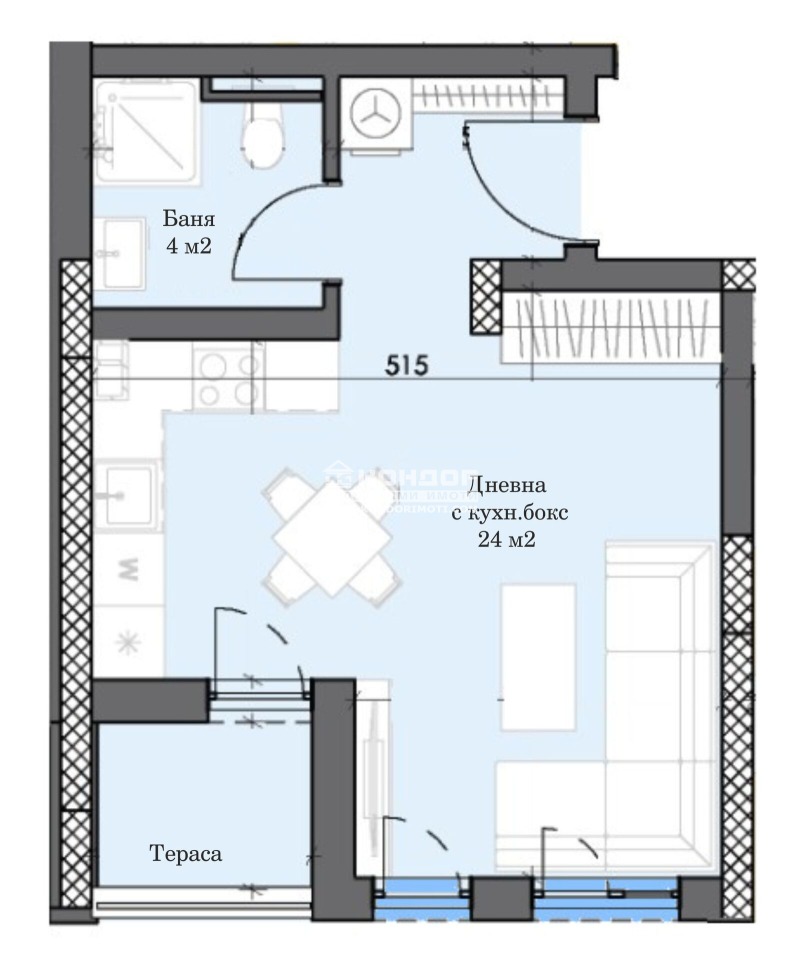 Te koop  Studio Plovdiv , Trakija , 44 m² | 24362663 - afbeelding [6]