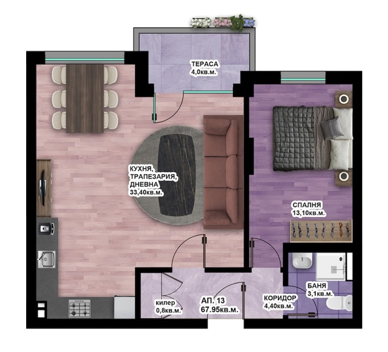 In vendita  1 camera da letto Plovdiv , Hristo Smirnenski , 77 mq | 48295077 - Immagine [2]
