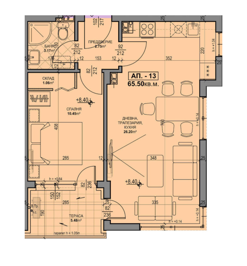 Zu verkaufen  1 Schlafzimmer Plowdiw , Kjutschuk Parisch , 66 qm | 41575153 - Bild [2]