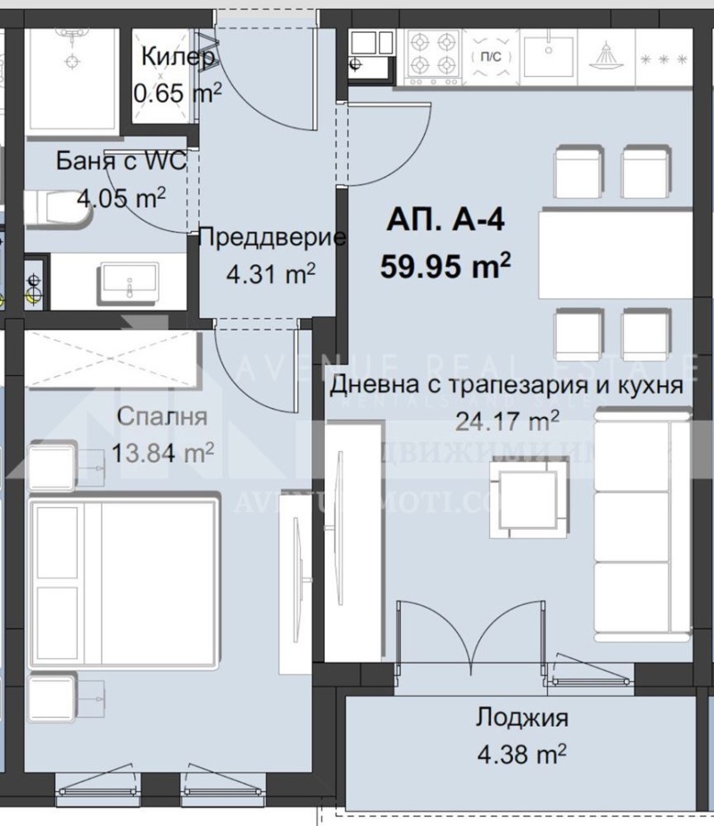 Myytävänä  1 makuuhuone Plovdiv , Hristo Smirnenski , 71 neliömetriä | 37992601 - kuva [8]