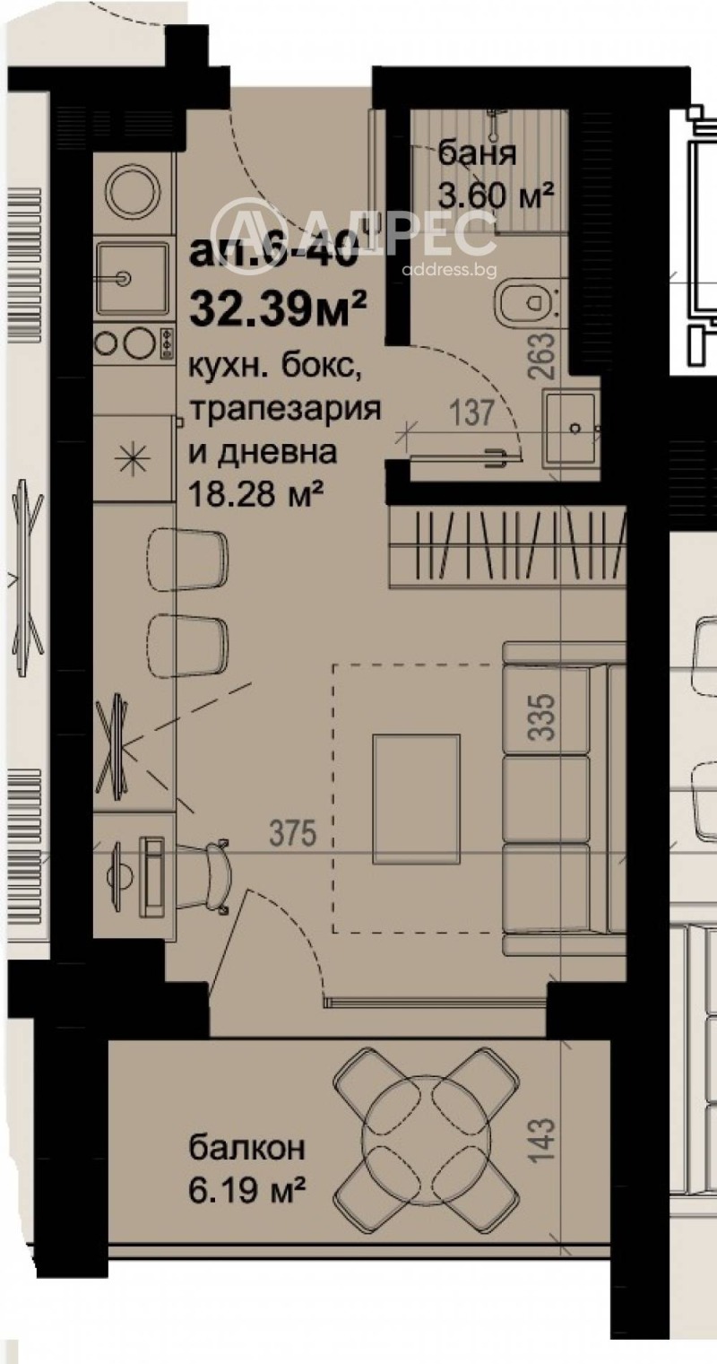 Satılık  Stüdyo Burgas , Izgrev , 37 metrekare | 46704890 - görüntü [9]