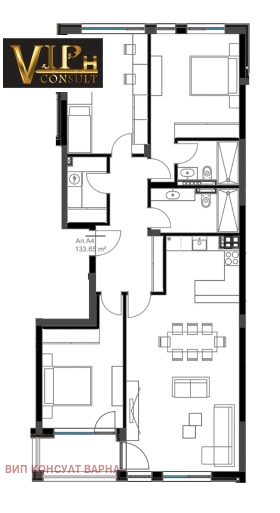 3 кімнатна Бриз, Варна 1