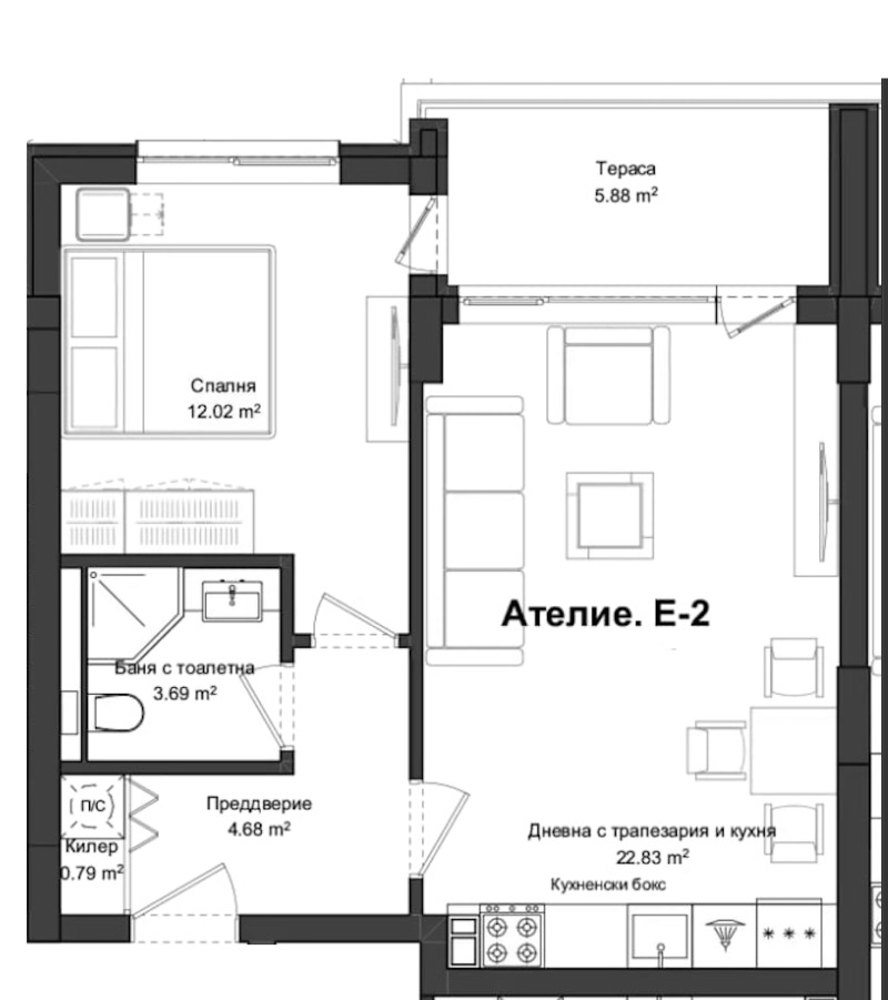 Продава  2-стаен град Пловдив , Гагарин , 68 кв.м | 37465852 - изображение [2]