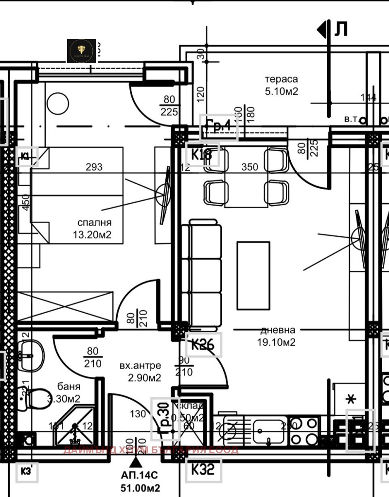 Na prodej  1 ložnice Plovdiv , Christo Smirnenski , 71 m2 | 35610099 - obraz [2]