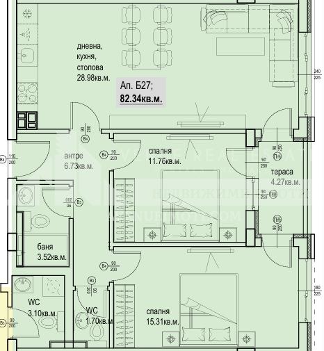 Продается  2 спальни Пловдив , Кършияка , 95 кв.м | 63846073 - изображение [2]