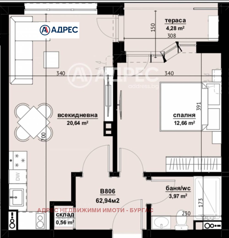 Продава 2-СТАЕН, гр. Бургас, Изгрев, снимка 3 - Aпартаменти - 48440834