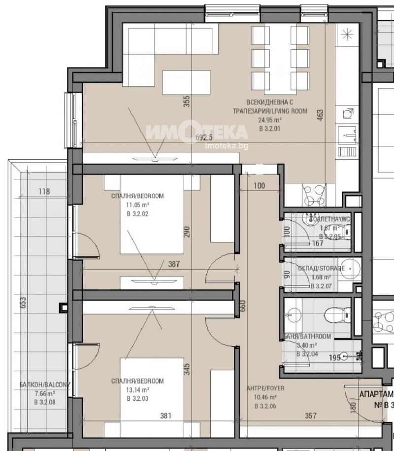 Продава 3-СТАЕН, гр. София, Овча купел 2, снимка 3 - Aпартаменти - 47496826