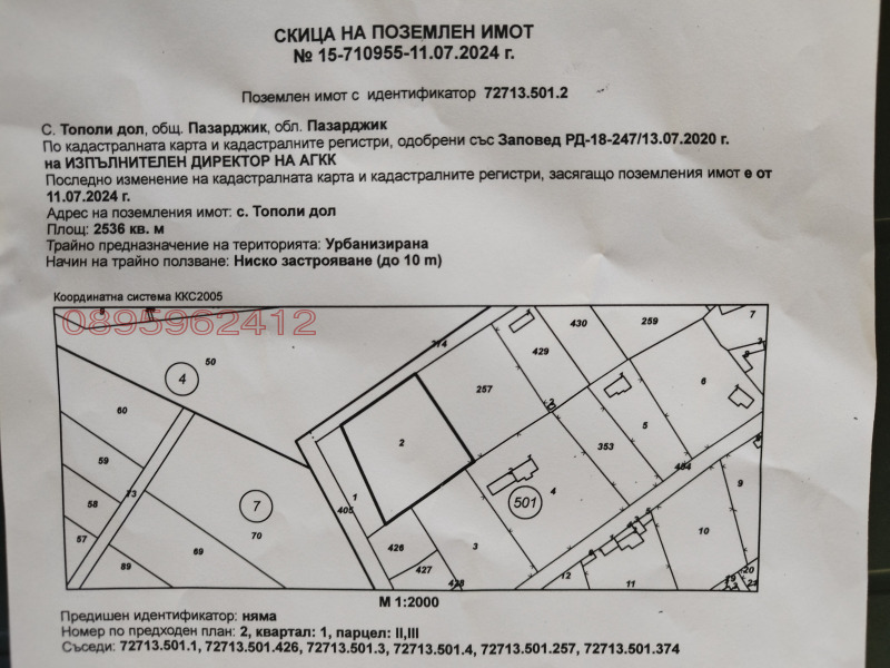 Продава ПАРЦЕЛ, с. Тополи дол, област Пазарджик