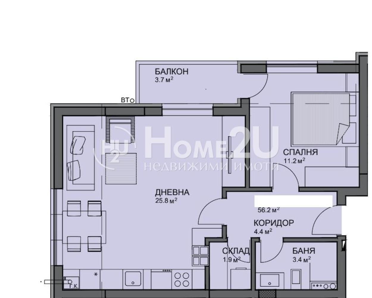 Продава 2-СТАЕН, гр. София, Малинова долина, снимка 5 - Апартаменти - 53606341