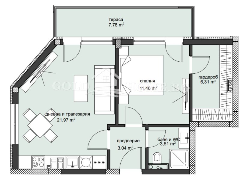 Продается  1 спальня Пловдив , Христо Смирненски , 67 кв.м | 57730160 - изображение [4]