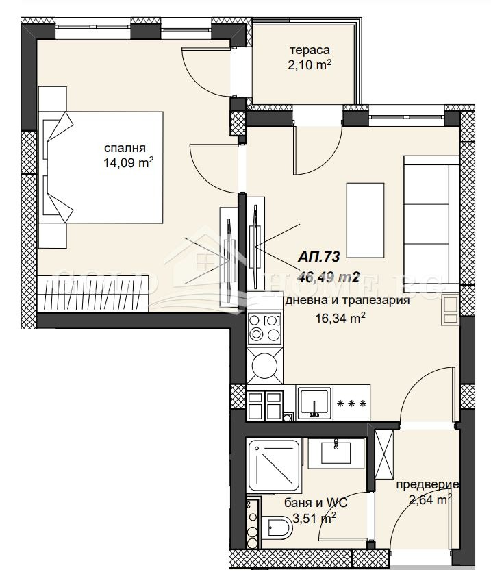 À venda  1 quarto Plovdiv , Hristo Smirnenski , 67 m² | 57730160 - imagem [5]