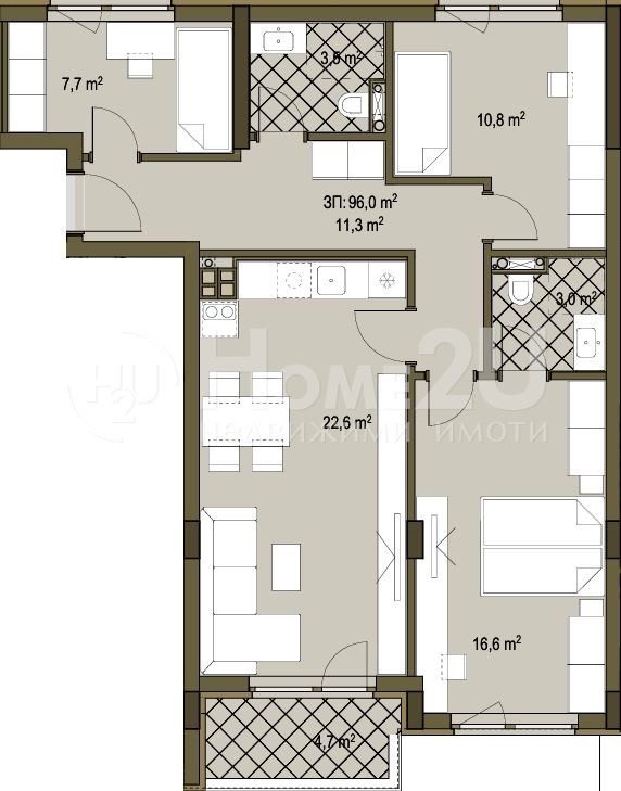 Na prodej  3 ložnice Sofia , Suchata reka , 114 m2 | 13237678 - obraz [11]
