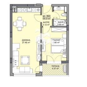 1 slaapkamer Gagarin, Plovdiv 2