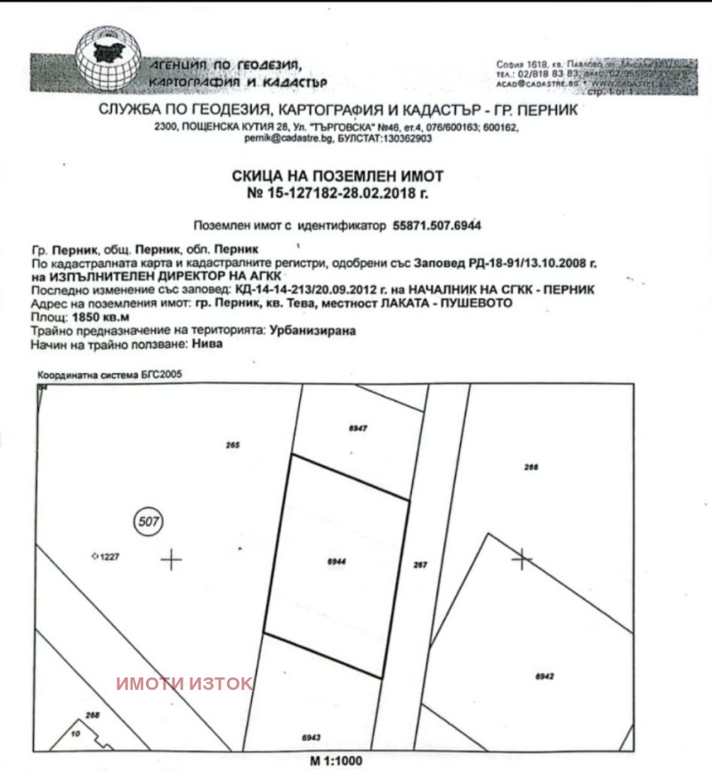 Продава ПАРЦЕЛ, гр. Перник, Тева, снимка 6 - Парцели - 52692259